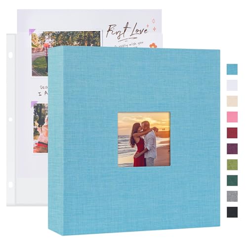 Mublalbum 8.5x11 Inch 3 Ring DIY Scrapbook Photo Album 80 Pages,Blue - color: Blue