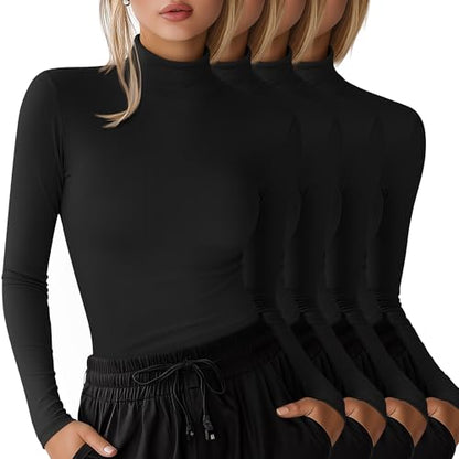 4 Pack Women's Underscrub Shirts - color: Black, size: Medium