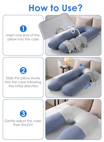 QUEEN ROSE Pregnancy Pillow Cover, Satin Cooling Pillowcase, Dark Grey - color: Dark Grey