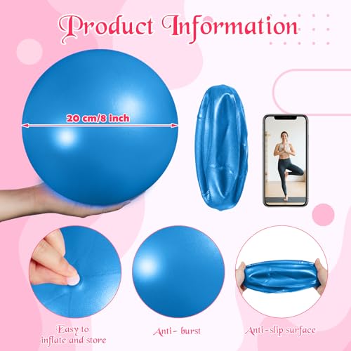 Sotiff 20 Pcs Small Pilates Ball Bulk 9 Inch Mini Yoga Ball - color: Solid Blue