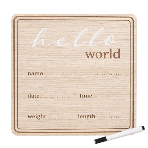 Kate & Milo Hello World Birth Announcement Sign - color: Hello Baby Announcement
