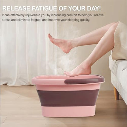 2-Pack Collapsible Foot Bath Tubs with Handles,Portable Plastic Tubs - color: Pink&green, size: 2 pack