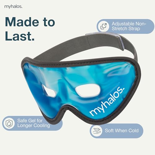 MyHalos Cooling Gel Eye Mask, Cold Ice Pack for Puffy Eyes & Dark Circles - color: Blue - 1 Pack
