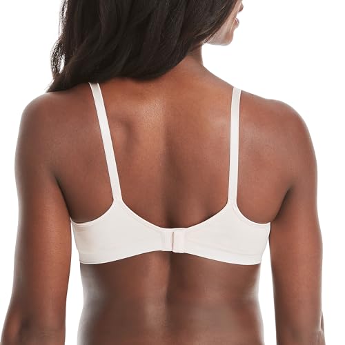Hanes Women's Wireless T-Shirt Bra, Comfy Support Lightweight Lounge Bra, Convertible Straps - color: Light Buff Heather, size: Medium