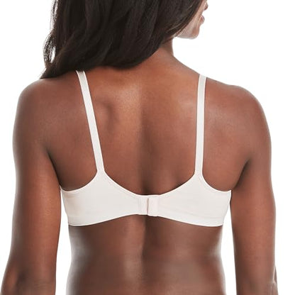Hanes Women's Wireless T-Shirt Bra, Comfy Support Lightweight Lounge Bra, Convertible Straps - color: Light Buff Heather, size: XX-Large