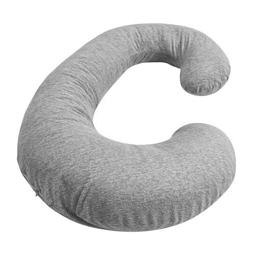 Betty Dain Stretch Jersey Maternity Pillowcase, C-Shape, 60" x 25", Gray - color: Gray