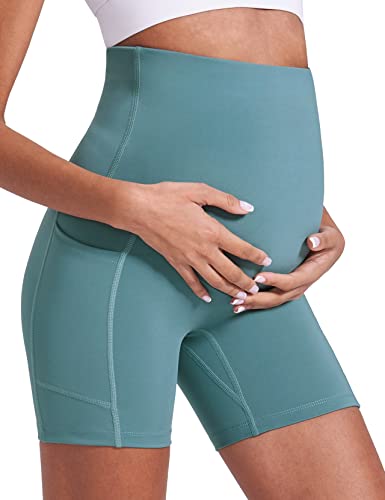Enerful Maternity Biker Shorts with Pockets 8"/5" - color: Black+pink+light Blue 5", size: Small
