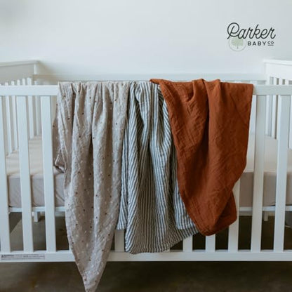 Parker Baby Co. Soft Muslin Baby Swaddle Blankets, 3 Pack - Clay Set - color: Clay