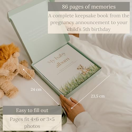Baby memory book - Pregnancy journals & Baby’s first year album (English)