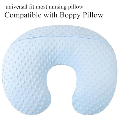 Dot Nursing Pillow Cover Set 2 Pack Compatible with Boppy Pillow - color: Light Blue & Panda