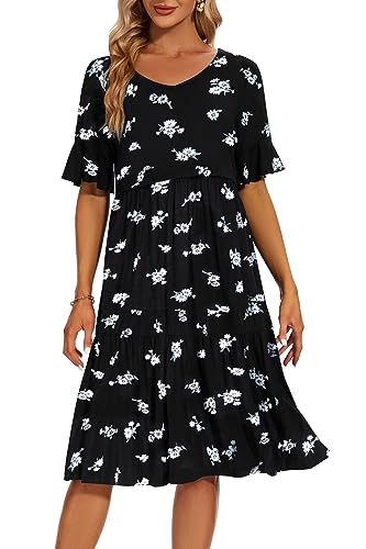 Smallshow Women's Ruffle Maternity Nursing Dress - color: Svp121, size: Small