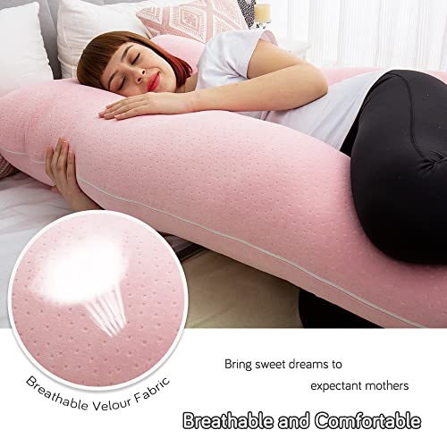 60 Inch Pregnancy Pillows for Sleeping (Pink) - color: Pink
