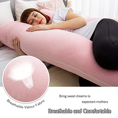 60 Inch Pregnancy Pillows for Sleeping (Pink) - color: Pink