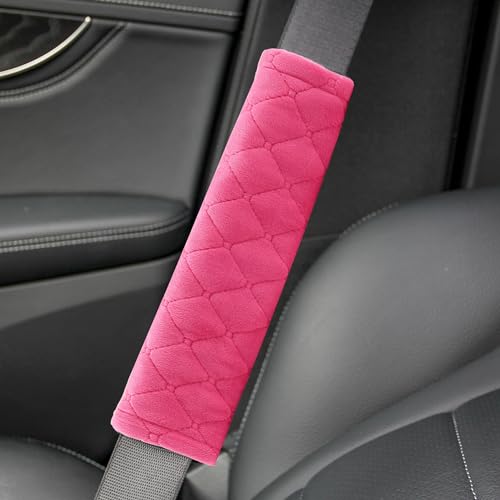 Amooca 2 Pack Seat Belt Covers Soft Shoulder Pad for Cars & Backpack - color: Watermelon Red
