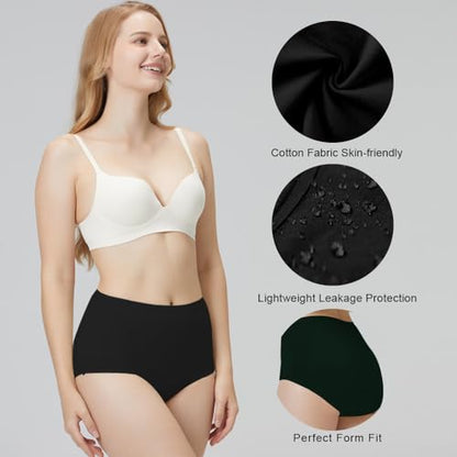 BATTEWA Incontinence Underwear for Women 50ml Leak Proof Panties 3Black M - color: Black, size: Medium