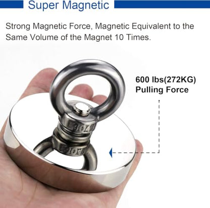 DIYMAG Fishing Magnet, 2.95 Inches Large Strong Magnets for Lifting 2 Pack - size: 75mm(2.95 inches)-2Pack, style: Single Hole