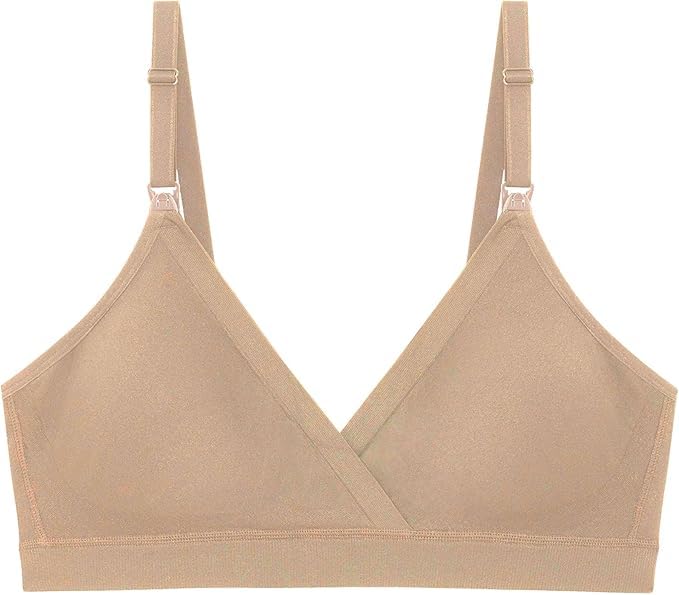 Motherhood Maternity Womens Seamless Wrap Triangle Nursing Bra - color: Essential Nude, size: Medium