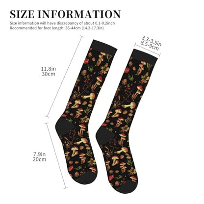 Crazy Fun Compression Socks, Unisex Knee High Support Socks - color: Mushroom
