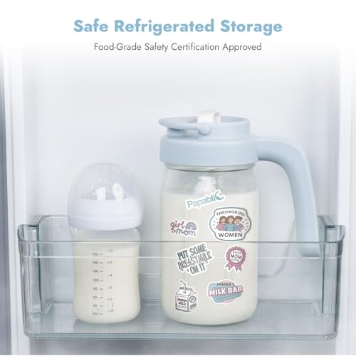 Papablic Breast Milk Pitcher, Formula & Baby Feeding Container, Blue - color: Blue