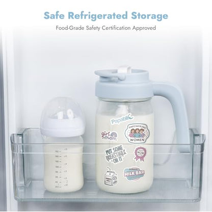 Papablic Breast Milk Pitcher, Formula & Baby Feeding Container, Blue - color: Blue