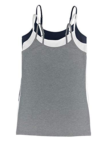 Felina Modal Stretch Camisole for Women, Modal, Cotton Cami - color: Navy White Grey, size: Medium