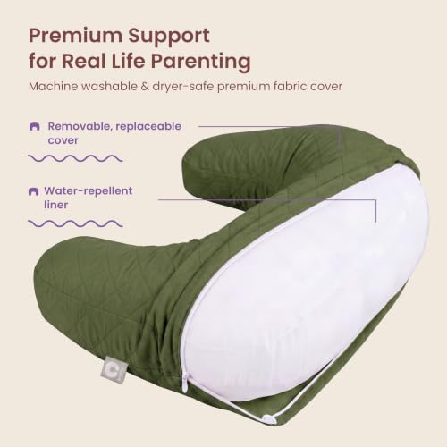 Boppy Nursing Pillow, Luxe Ergonomic Breastfeeding & Baby Feeding Support - color: Luxe - Quilted Moss