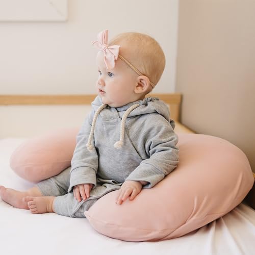 Konssy 2 Pack Nursing Pillow Covers, Soft Stretchy Cover for Breastfeeding - color: Beige, Pink