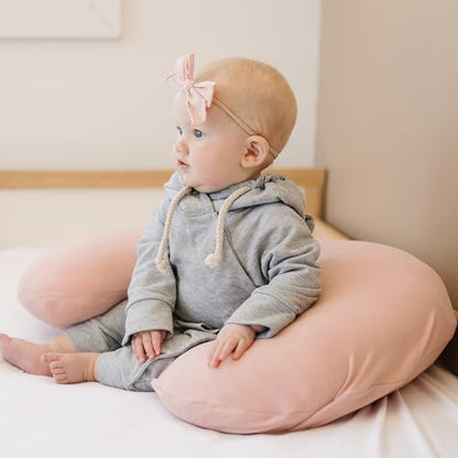 Konssy 2 Pack Nursing Pillow Covers, Soft Stretchy Cover for Breastfeeding - color: Beige, Pink