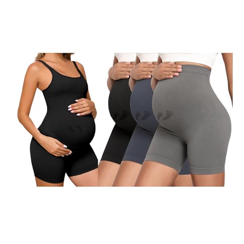 Maternity Yoga Shorts & Maternity Bodysuit
