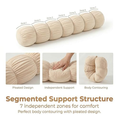 Pat. Pend. Small Body Pillow for Adults, 39 Inch, Beige - color: Beige, size: 39"x 7.87"
