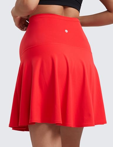 CRZ YOGA Maternity Flowy Tennis Skirts - color: Deep Red, size: Medium