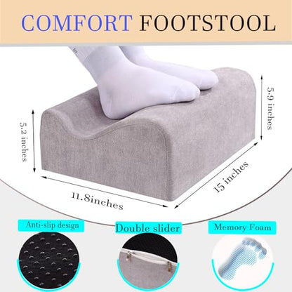 Work Foot Rest Under Desk,Comfort Foot Rest for Couch - color: Light Grey