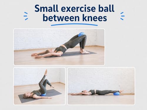 CIZEBO 6" or 8" Pilates Ball, Small Exercise Ball with Air Pump - color: Blue, size: 8 inch