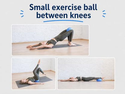 CIZEBO 6" or 8" Pilates Ball, Small Exercise Ball with Air Pump - color: Blue, size: 8 inch