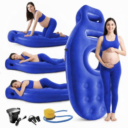 Inflatable Tummy Nest Pregnancy Pillow with Belly Hole (Blue) - color: Blue