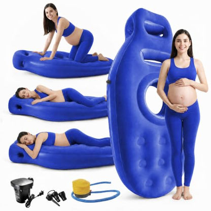 Inflatable Tummy Nest Pregnancy Pillow with Belly Hole (Blue) - color: Blue
