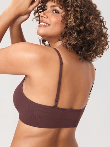 MOMANDA Ribbed Nursing Bras for Breastfeeding - color: Hazelnut, size: X-Large
