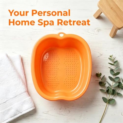 Ytterbium Foot Soaking Basin, Large Massage Foot Soaking Tub-Orange - color: Orange