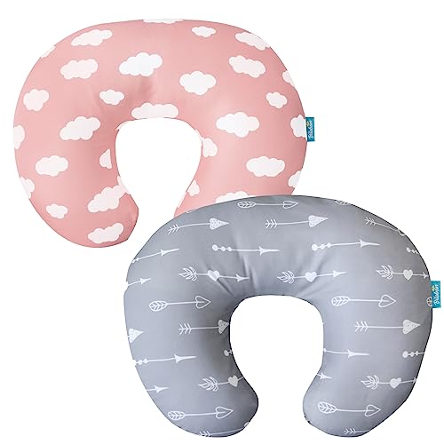 Biloban Nursing Pillow Cover 2 Pack for Boppy Pillow, Pink Cloud & Arrow - color: Pink Cloud & Arrow
