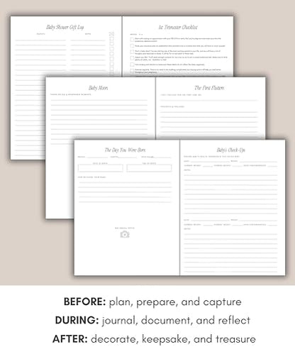Lamare Pregnancy Journal for First Time Moms 2026 – Pregnancy Scarpbook - color: White
