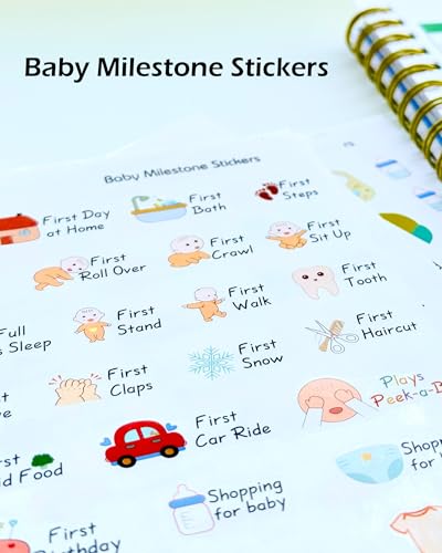 Ezyaid Baby Milestone Planner Stickers for First Year, 6 Sheets