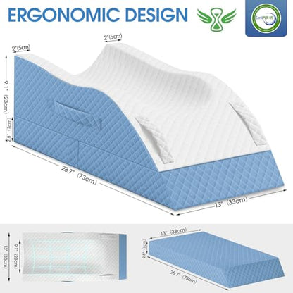 TranquilRelax Leg Elevation Pillows for After Surgery, Light Blue - color: Light Blue, size: Single Leg