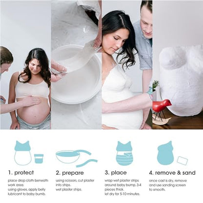 Pearhead Belly Casting Kit, Pregnancy Keepsake Making Kit, White - color: Belly Casting Kit