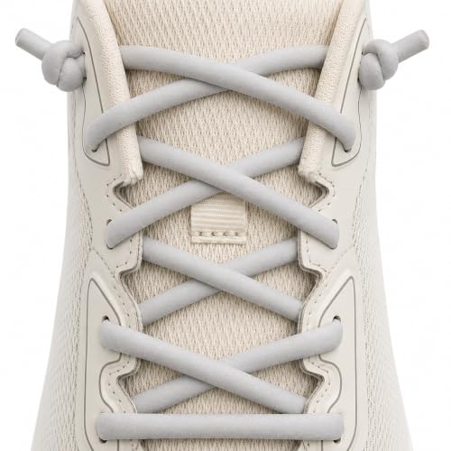 1 Pair Oval Athletic Shoe Laces Elastic ShoeLaces for Sneakers - color: Light Gray