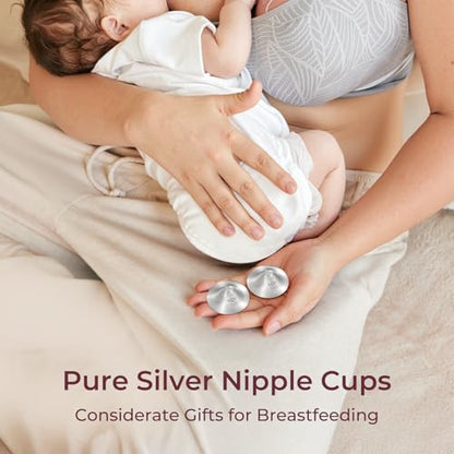 Momcozy 999 Silver Nursing Cups,Perforated Breathable Design, XXL Size - size: 2X-Large-Hole