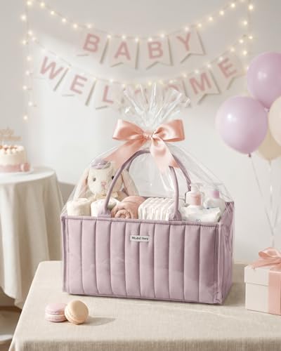 Blissful Diary Baby Diaper Caddy Organizer, Nursery Storage, Mauve Pink - color: Mauve Pink