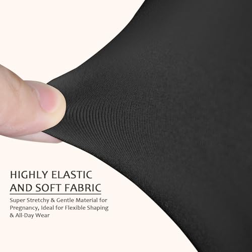 Women's Maternity Pencil Skirt Over Belly, High Waisted Solid Stretchy Pregnancy Shapewear Dress Bump Support 2-Pack - color: Black, size: Large