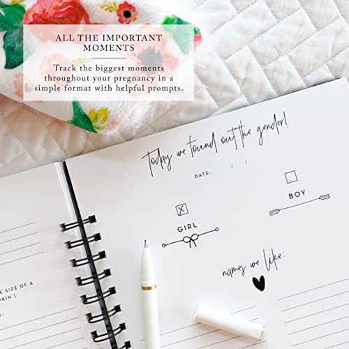 Pregnancy Journal: Welcoming Our Little One, A simple black and white keepsake journal to document important pregnancy milestones + add photos