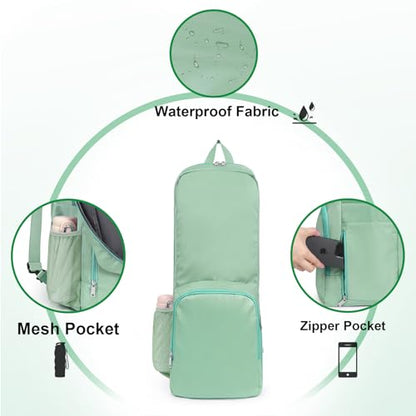 Yoga Mat Bag Carrier with Mesh & Zipper Pockets - color: Green