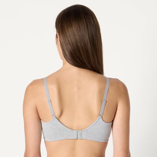 Amazon Essentials Women's Cotton Blend Jersey Support Nursing Bra - color: Grey Heather / White, size: 32C
